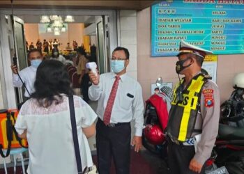 Jelang Kenaikan Isa Almasih Pengamanan Gereja di Sidoarjo Diperketat