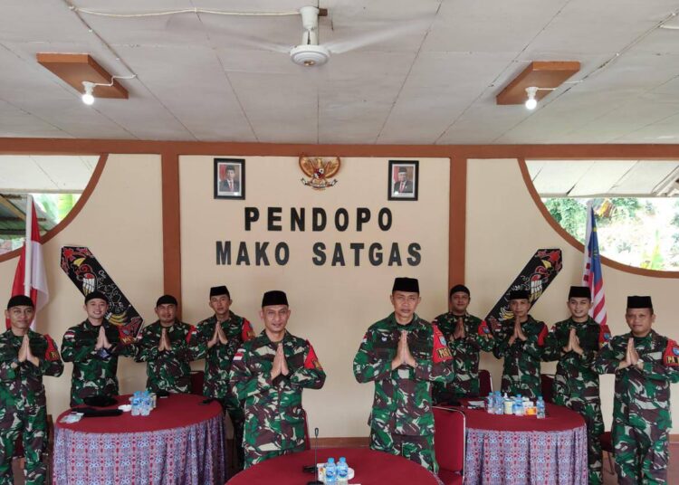 Satgas Yonif 642/Kps Ikuti Halal bi Halal Secara Virtual Satuan Jajaran Kodam XII/Tpr