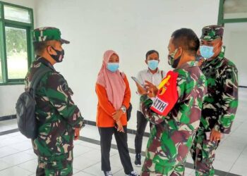 Melonjaknya Angka Penyebaran Covid-19, Kasdim 0812/Lamongan Putu Ardana Tinjau Barak YON Zipur Babat