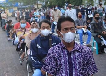 Sangat Antusias, Vaksinasi Massal di Polres Tuban di Serbu Warga Lagi