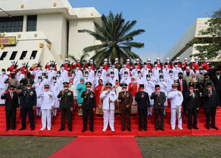 Danlanud Pangeran M. Bun Yamin Hadiri Peringatan Detik-Detik Proklamasi Kemerdekaan RI Ke-76 di Provinsi Maluku