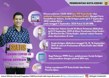 Wali Kota Kediri Gratiskan Vaksinasi Covid-19 dan Swab Antigen Khusus Pelamar CASN 2021 Yang Ber-KTP Kota Kediri