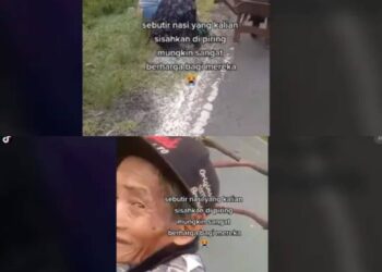 Viral, Seorang Kakek Pungut Tumpahan Beras Orang Lain di Jalan, Demi Sesuap Nasi