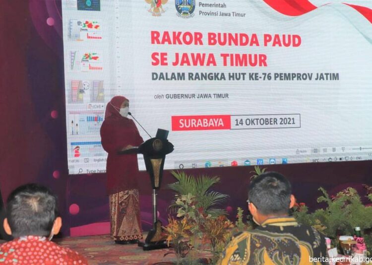 Bunda PAUD Kabupaten Kediri hadiri Raker PAUD Se Jawa Timur Tahun 2021