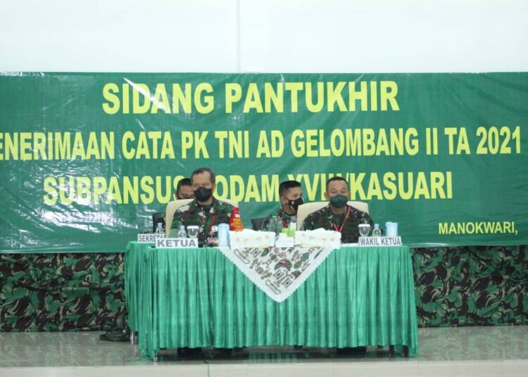 172 Pemuda Papua Barat Ikuti Sidang Pantukhir Penerimaan Cata PK TNI AD Gel. II TA. 2021 Subpanpus Kodam XVIII/Kasuari