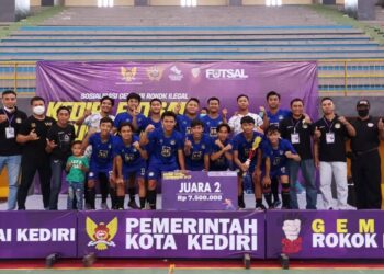 Ukir prestasi, Tim Futsal Kabupaten Lamongan Raih Juara Dua di Turnamen Futsal U-21 Kota Kediri