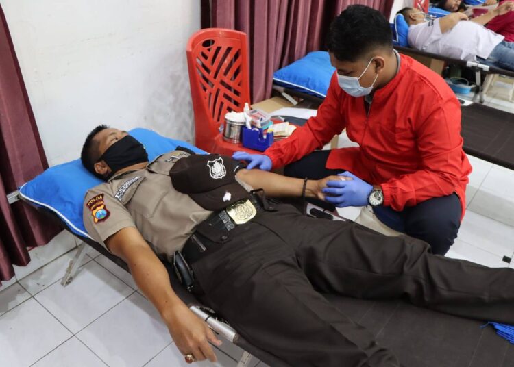 HUT Satpam Ke 41 Tahun 2021, Polres Kediri Kota Gelar Donor Darah
