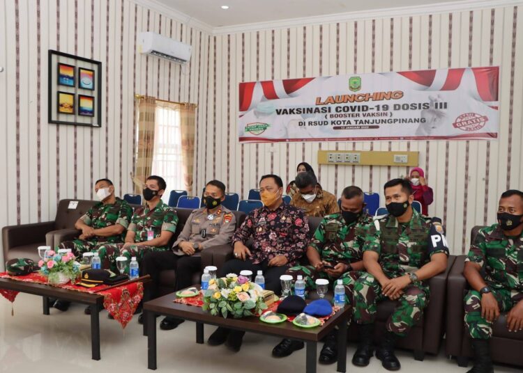 Kapolres Tanjungpinang hadiri video Conference Launching Vaksinasi Booster Covid-19 (Dosis III) Se Provinsi Kepulauan Riau