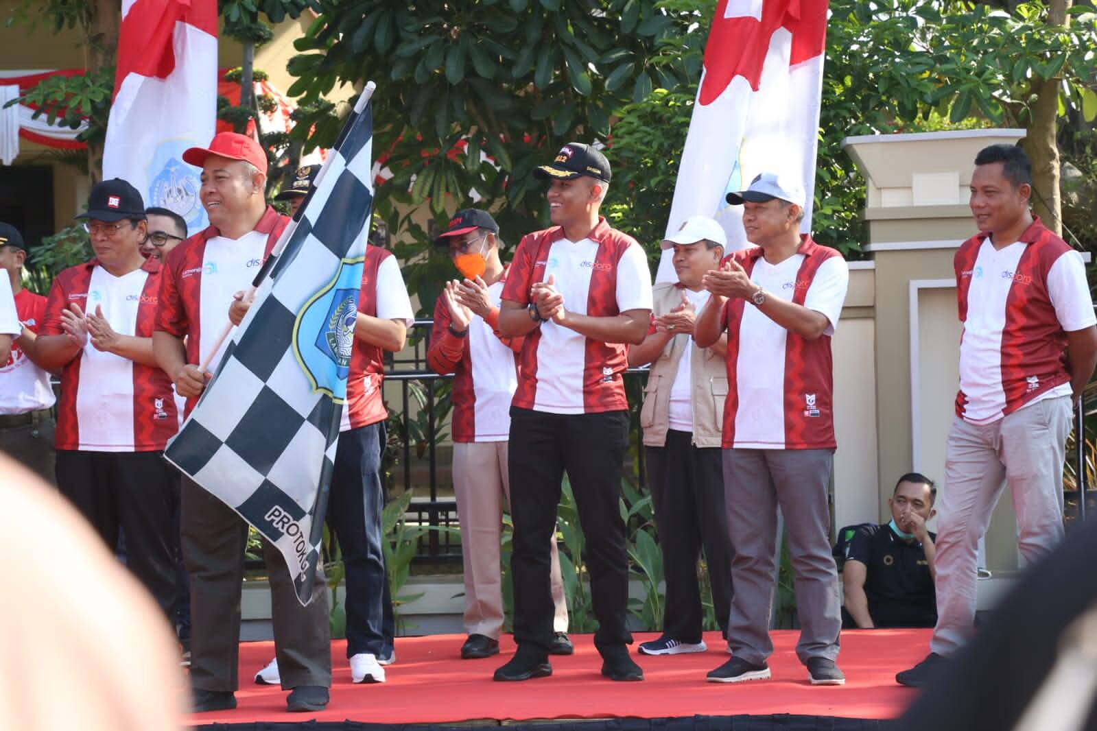 Lomba Gerak Jalan Digelar, Dandim 0812/Lamongan Turut Lepas Keberangkatan Peserta