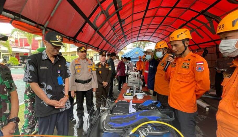 Bupati dan Kapolres Magetan Pimpin Apel ”Kesiapan Penanganan Bencana Alam”