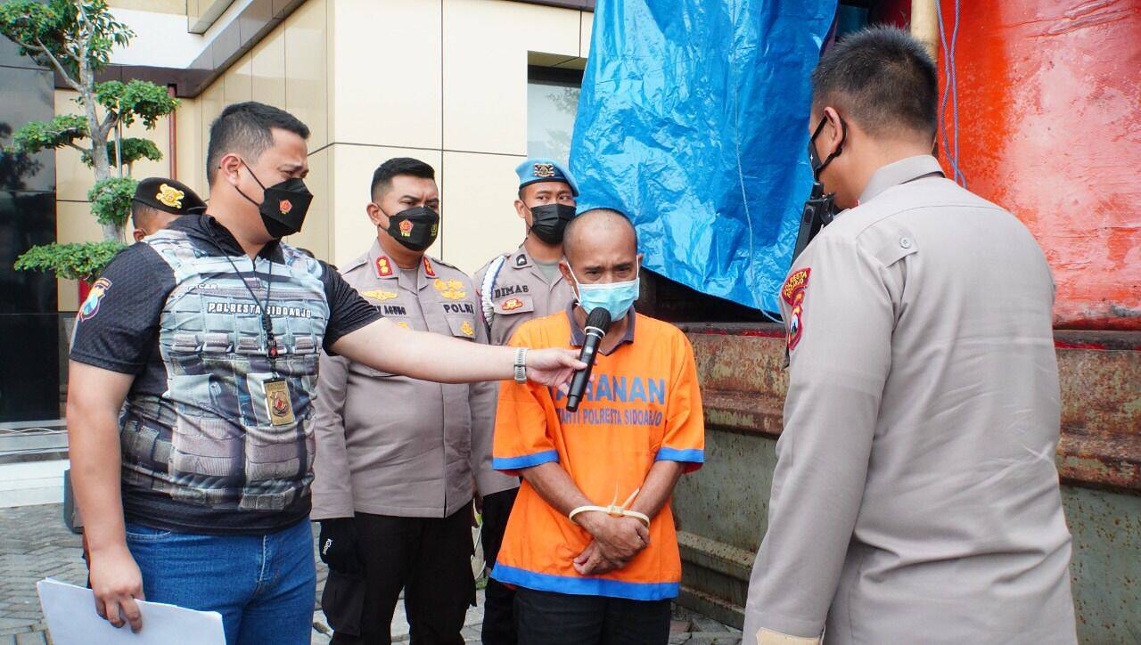 Satreskrim Polresta Sidoarjo Amankan Pelaku Penyalahgunaan BBM Bersubsidi