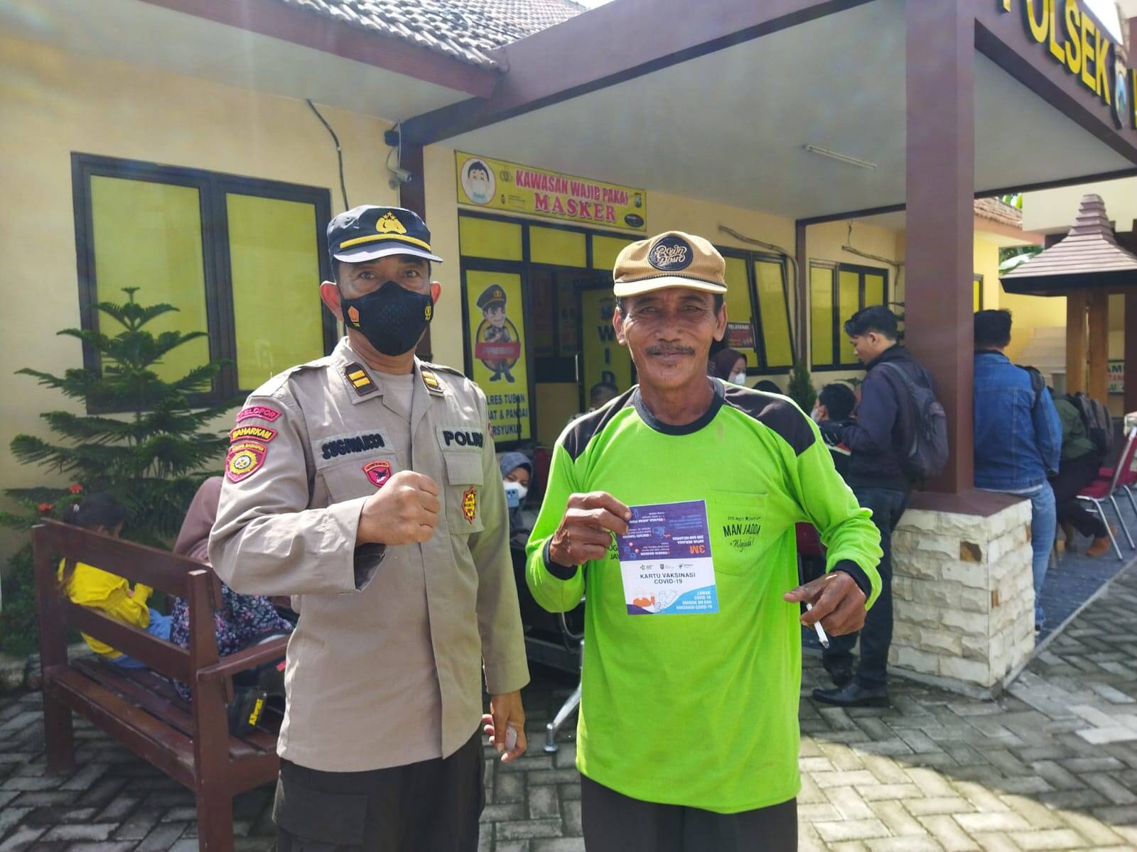 Vaksin On The Spot Polsek Widang, Warga Antusias