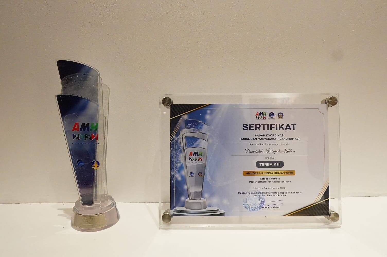 Tuban Raih Penghargaan Tingkat Nasional Bidang Kehumasan Ajang AMH  2022