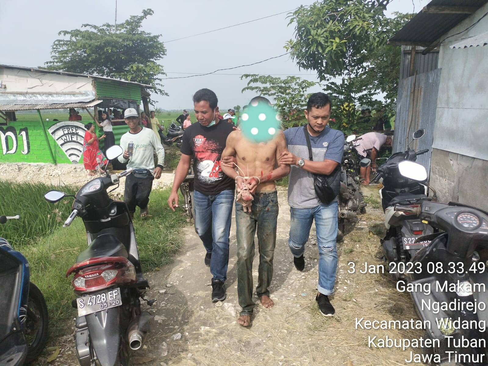 Pelaku Curanmor di Ngadirejo Dikejar Warga Hingga Terperosok ke Tambak