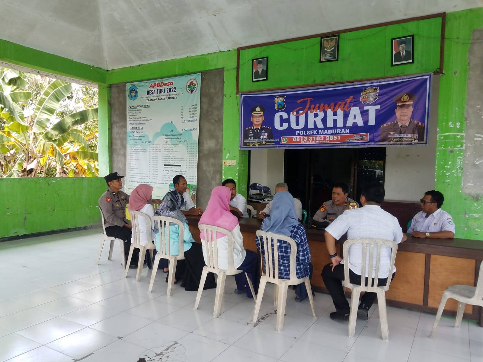 Imbau Para Pemudik, Kapolsek Maduran Gelar Jumat Curhat di Balai Desa Turi