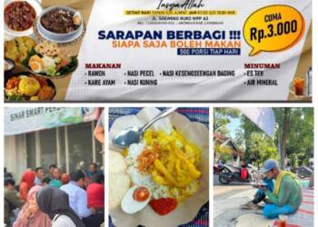 Terinspirasi Yusuf Hamka, di Lamongan Pengusaha ini Jualan Nasi Seporsi Rp.3000 Rupiah.