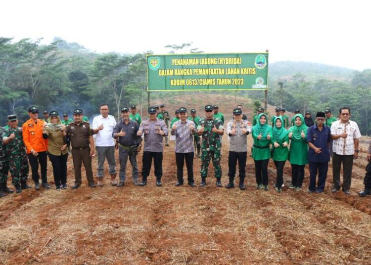 Dandim 0613/Ciamis Pimpin Gerakan Penanaman Jagung di Lahan Kritis Seluas 10 Hektar