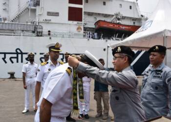 Bakamla RI Sambut Kedatangan Kapal Indian Coast Guard Samudra Prahari.