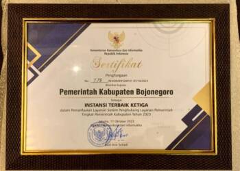 Pemkab Bojonegoro Raih Juara 3 Nasional SPLP.