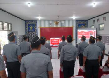 Pimpinan Tinggi Pratama Kemenkumham RI Dilantik, Lapas Lamongan Ikuti Upacara Secara Daring