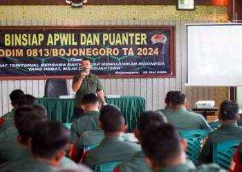 Kodim Bojonegoro Gelar Binsiap Apwil dan Puanter, Dandim: Waspada dan Cermati Situasi