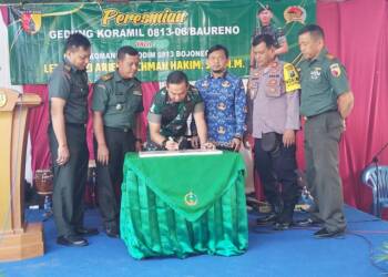 Dandim Bojonegoro Resmikan Gedung Koramil 0813-06/Baureno