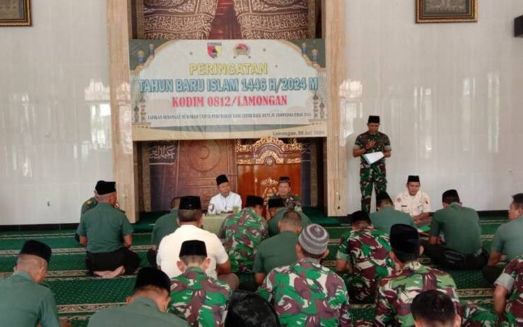 Semangat 1 Muharram, Kodim 0812/Lamongan Gelar Pengajian dan Doa Bersama