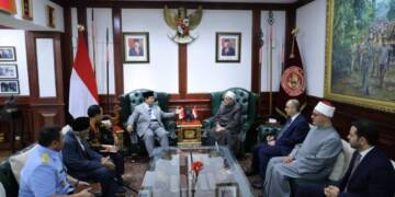 Menhan Prabowo Sambut Grand Syekh Al Azhar Prof. Ahmed di Kemhan