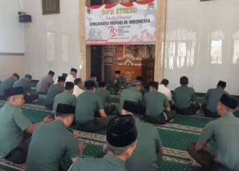 Peringatan HUT ke-79 RI, Kodim Lamongan Gelar Doa Bersama di Masjid Al-Arif