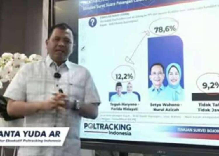 Hasil Survei Poltracking Pilkada Bojonegoro, Wahono-Nurul 78% Teguh-Farida 12%