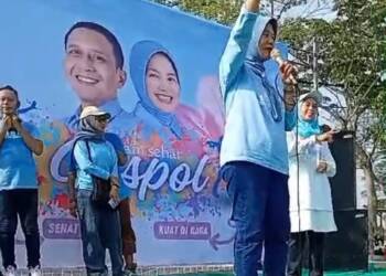 Warga Kecamatan Baureno Senam Sehat Gaspol Bersama Cawabup 02 Nurul Azizah