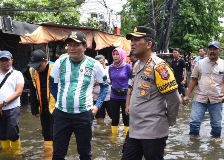 Kapolresta Sidoarjo Ikuti Apel Siaga Banjir dan Pengecekan Wilayah Terdampak