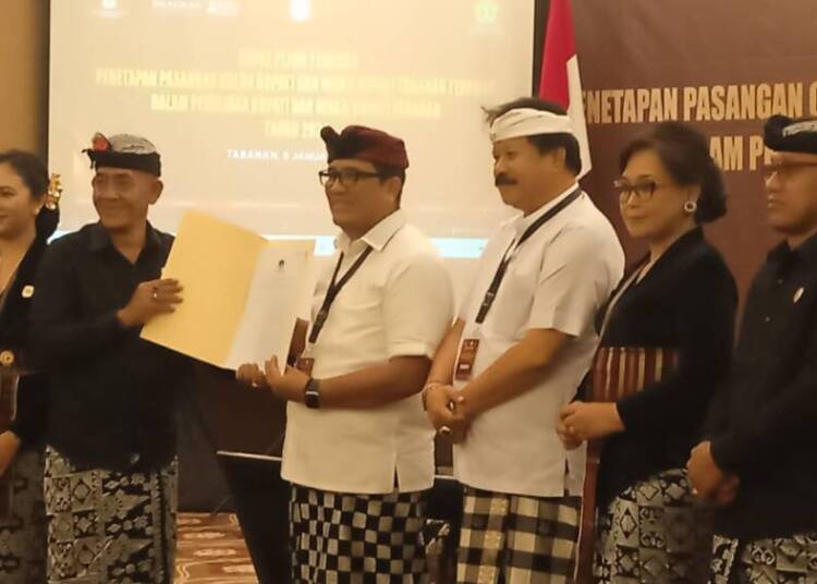 KPU Tabanan Tetapkan Sanjaya-Dirga Pemenang Pilkada Tabanan 2024