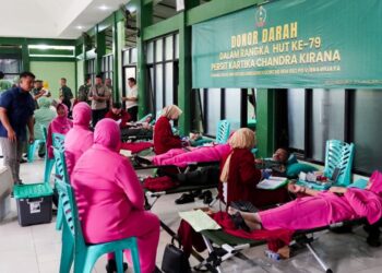 Peduli! Kodim Bojonegoro Donor Darah di HUT ke-79 Persit Kartika Chandra Kirana