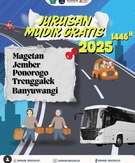 Pemkab Sidoarjo Buka Pendaftaran Mudik Gratis