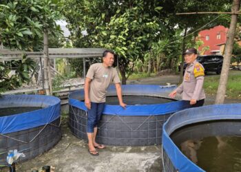 Bhabinkamtibmas Tanjungsari Dukung Warga Budidaya Lele