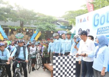 Bupati Wahono Berangkatkan Gowes Jelajah Bojonegoro
