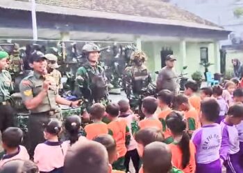 Markas Koramil Sumberrejo Bojonegoro Diserbu Anak-anak TK, Ini Tujuannya