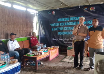 Forum Kolaborasi Insan Pers dan AKP Bojonegoro Mancing Bareng