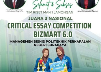 MAN 1 Lamongan Juara 3 Nasional di Critical Essay Competition Bizsmart 6.0