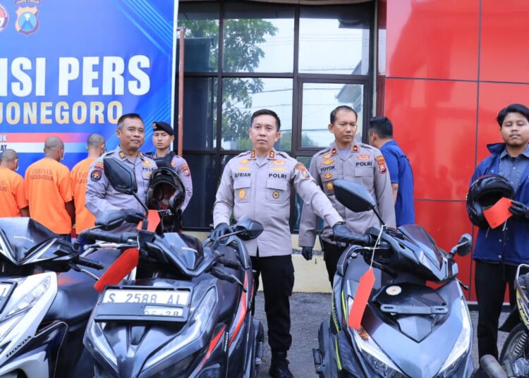 Polres Bojonegoro Tangkap Lima Tersangka Sindikat Curanmor