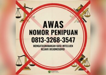 Kades Diminta Waspada, Nomor Ini Bukan Milik Kasi Intel Kejari Bojonegoro