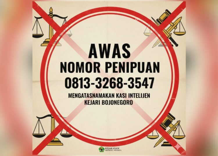 Kades Diminta Waspada, Nomor Ini Bukan Milik Kasi Intel Kejari Bojonegoro