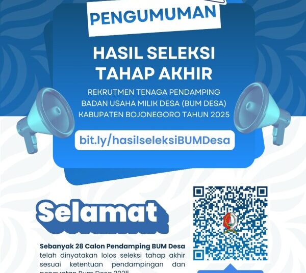 Pemkab Bojonegoro Umumkan Hasil Seleksi Calon Tenaga Pendamping BUMDesa 2025