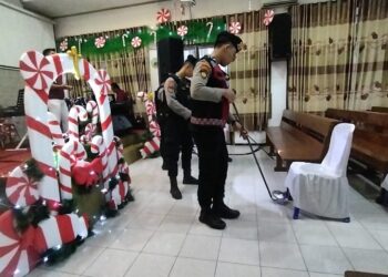 Polres Bojonegoro Sterilisasi Gereja Jelang Natal
