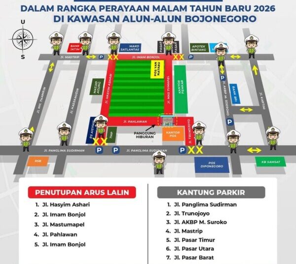Ini Rekayasa Lalin Car Free Night Sambut 2026 di Alun-alun Bojonegoro