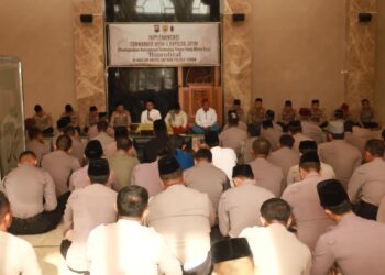 Anggota Polres Tuban Ikuti Binrohtal di Masjid Baitul Mu’min