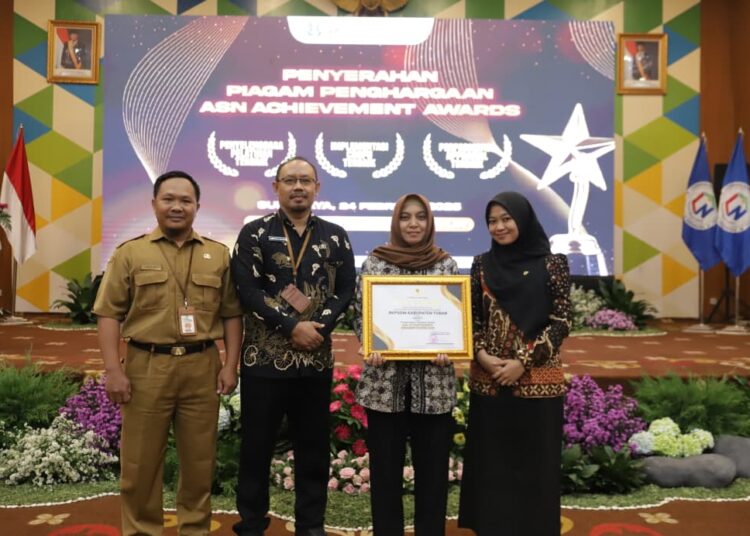 BKPSDM Tuban Raih Penghargaan Penyelenggara Pelatihan Terbaik