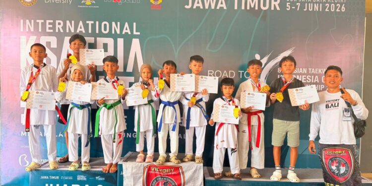 Atlet Cilik Victory Taekwondo Club Bali Sapu Bersih 10 Emas di Ajang Internasional