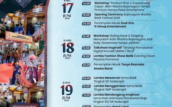 Bojonegoro Wastra Batik Festival 2026 Digelar 17-20 Juni, Angkat UMKM & Ekonomi Kreatif